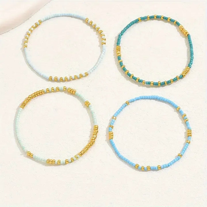 Armbåndssæt med Perler i Chic Bohemestil