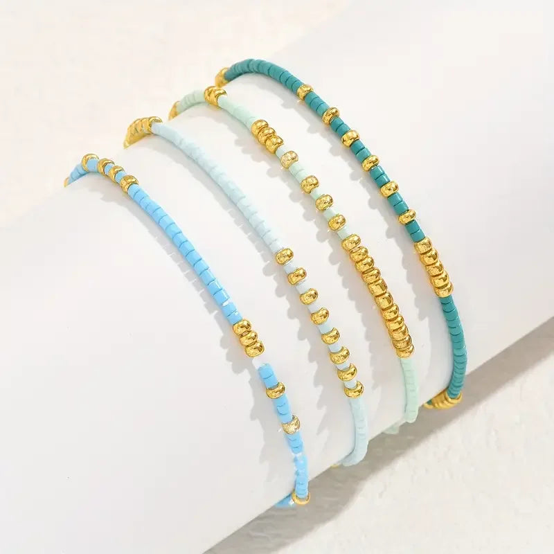 Armbåndssæt med Perler i Chic Bohemestil