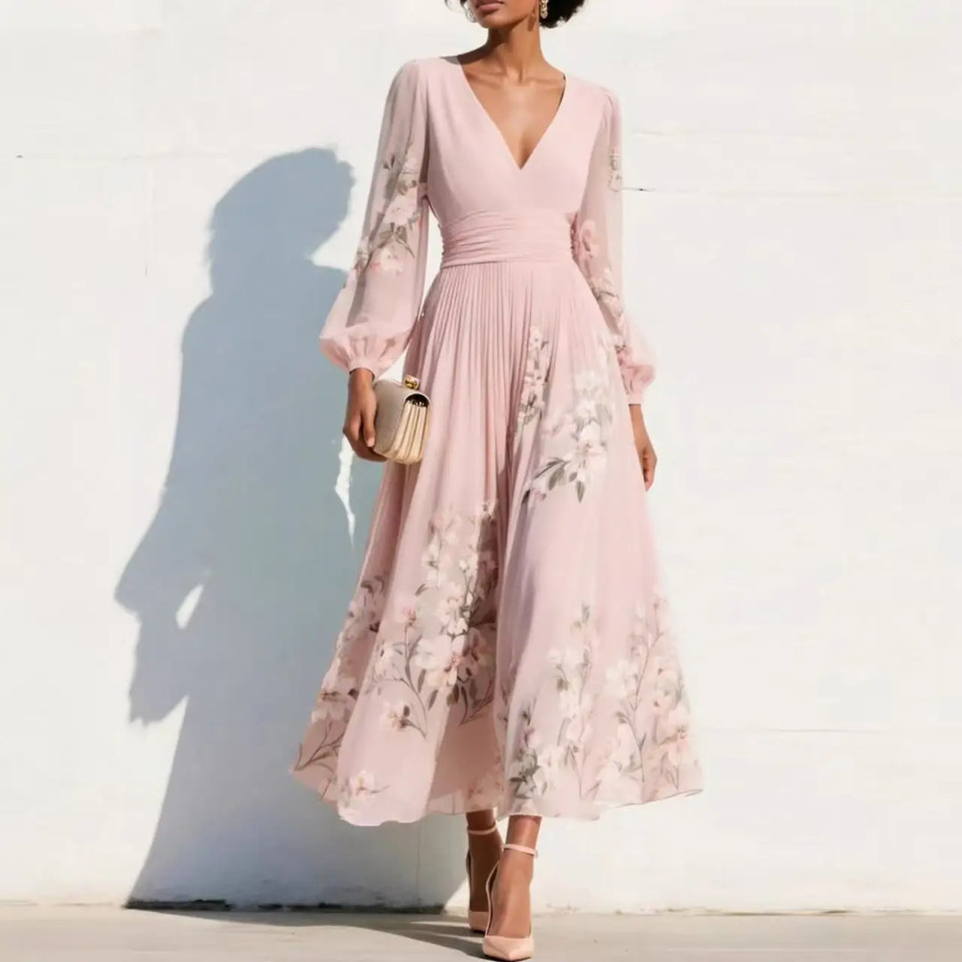 Vilhelmine – Floral Midi Dress with Spring Elegance
