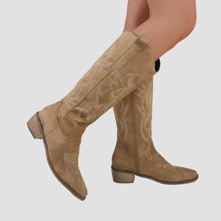 Aoife - Western Cowboy Boots in Suede
