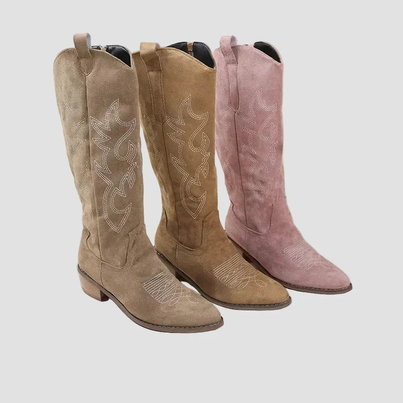 Aoife - Western Cowboy Boots in Suede