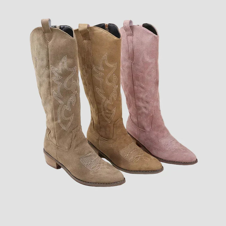 Aoife - Western Cowboy Boots in Suede