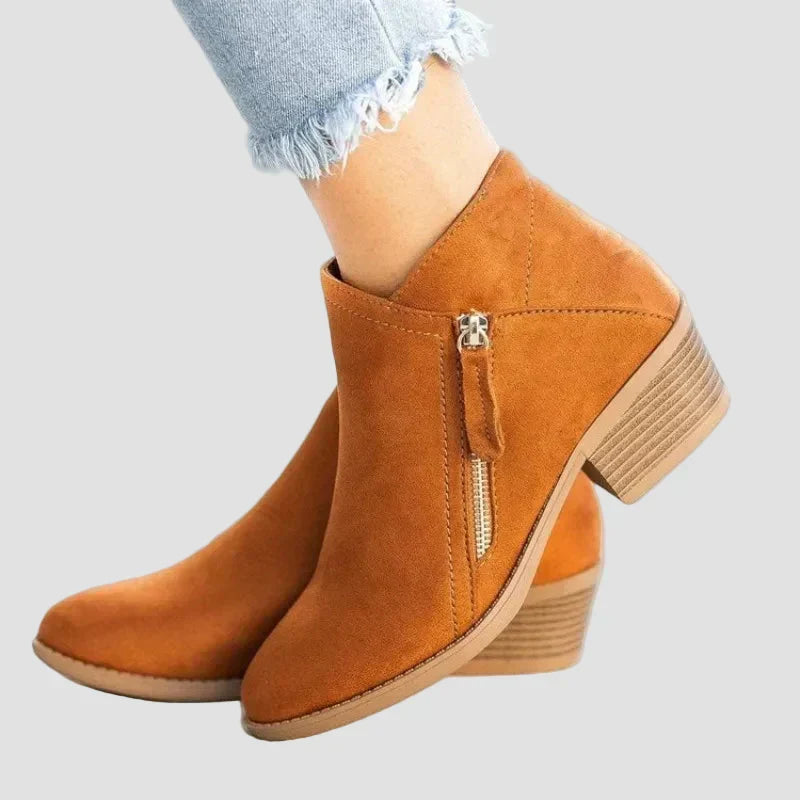 Premium Orthopedic Leather Boots with Heel for Winter