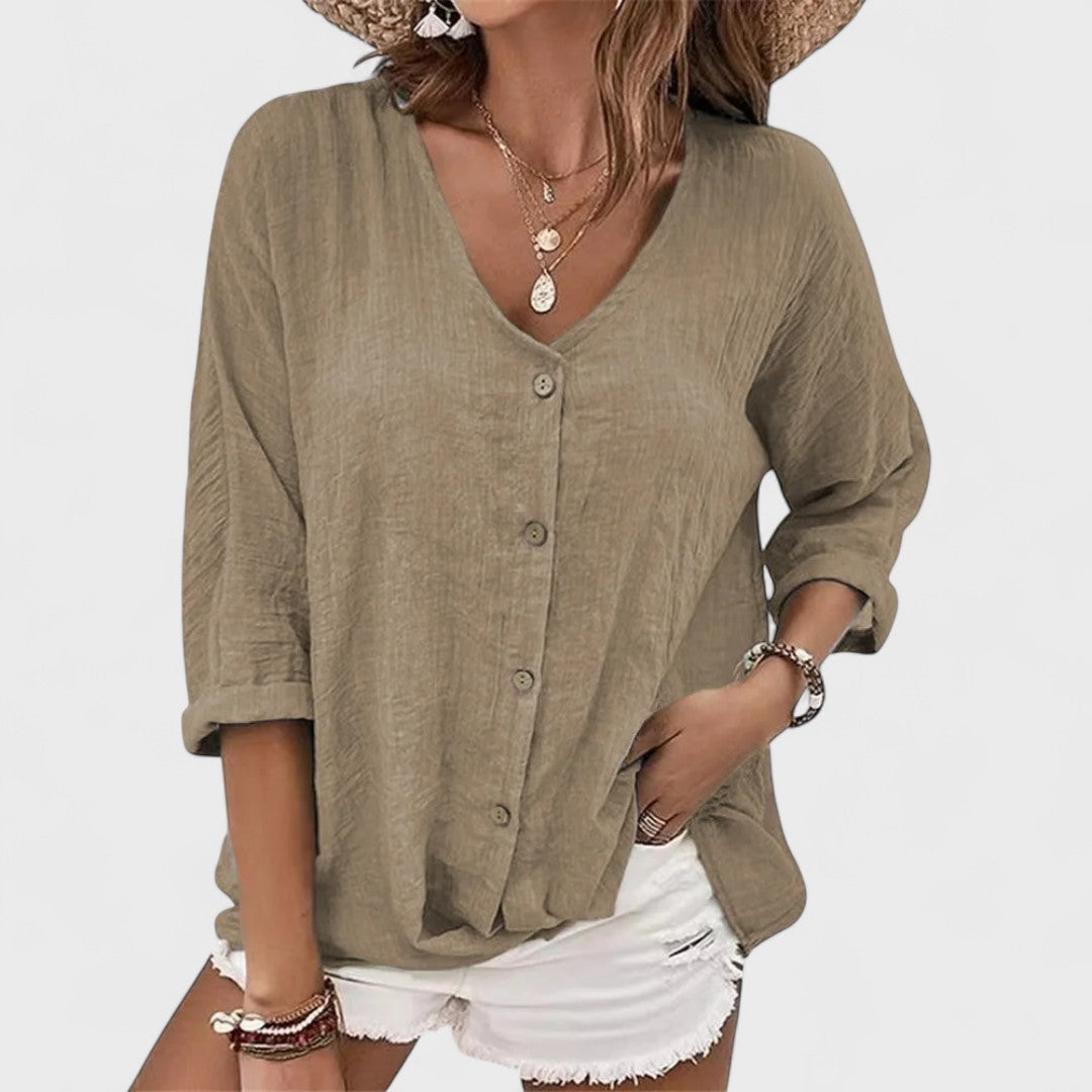 Caoimhe - Linen Summer Blouse