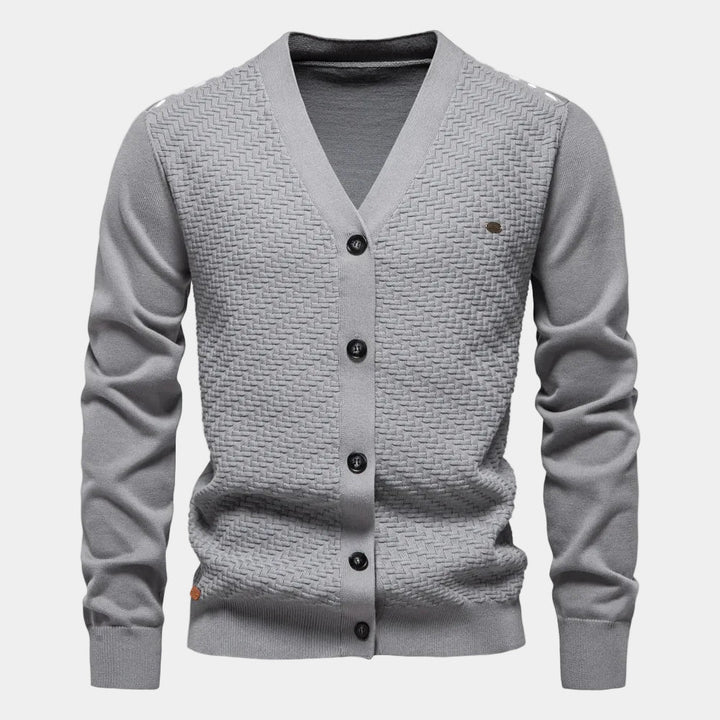 Holger | Warm men's cardigan with V-neck