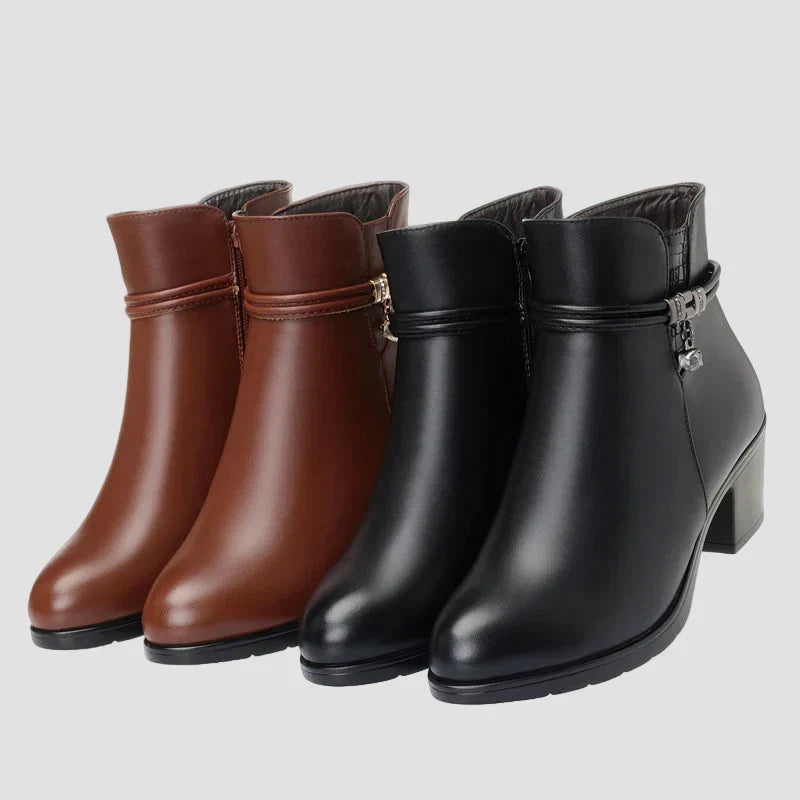 Franciska - Elegant winter ankle boots with zip
