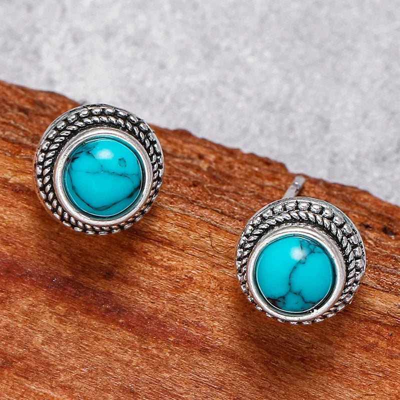 Vintage Boho Turquoise Earrings
