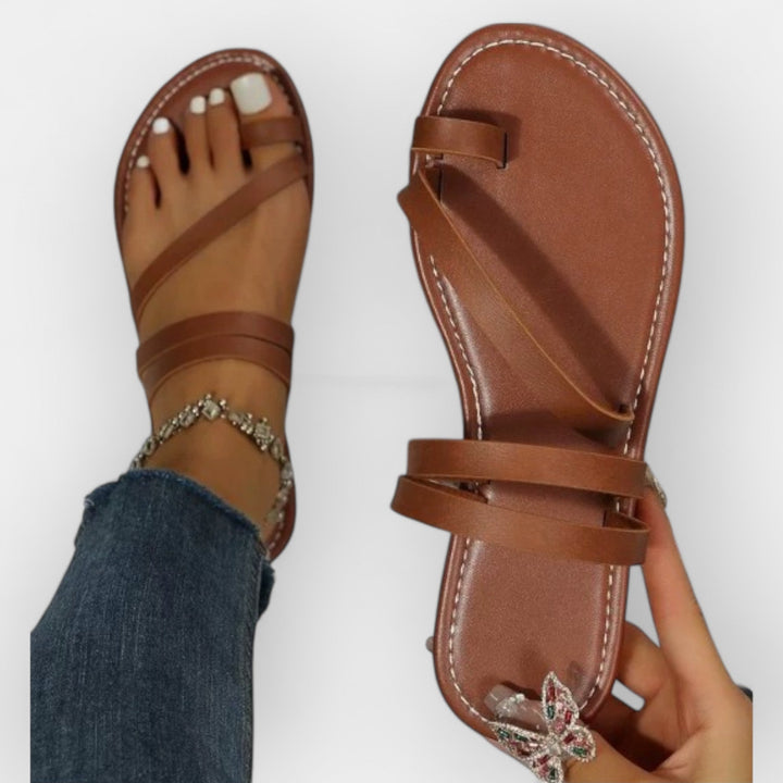 Flat braided sandals
