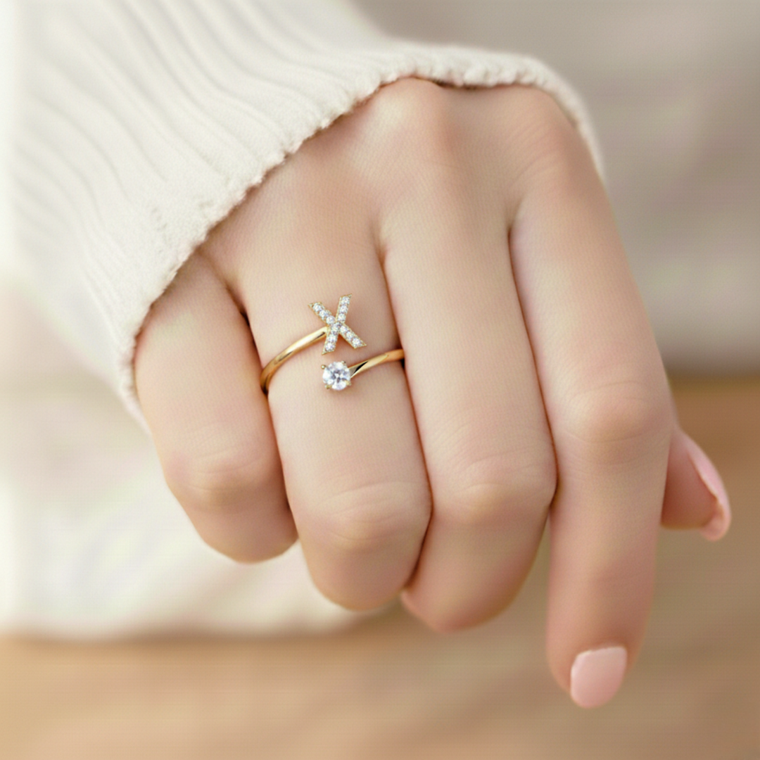 Camille - Adjustable ring with initials