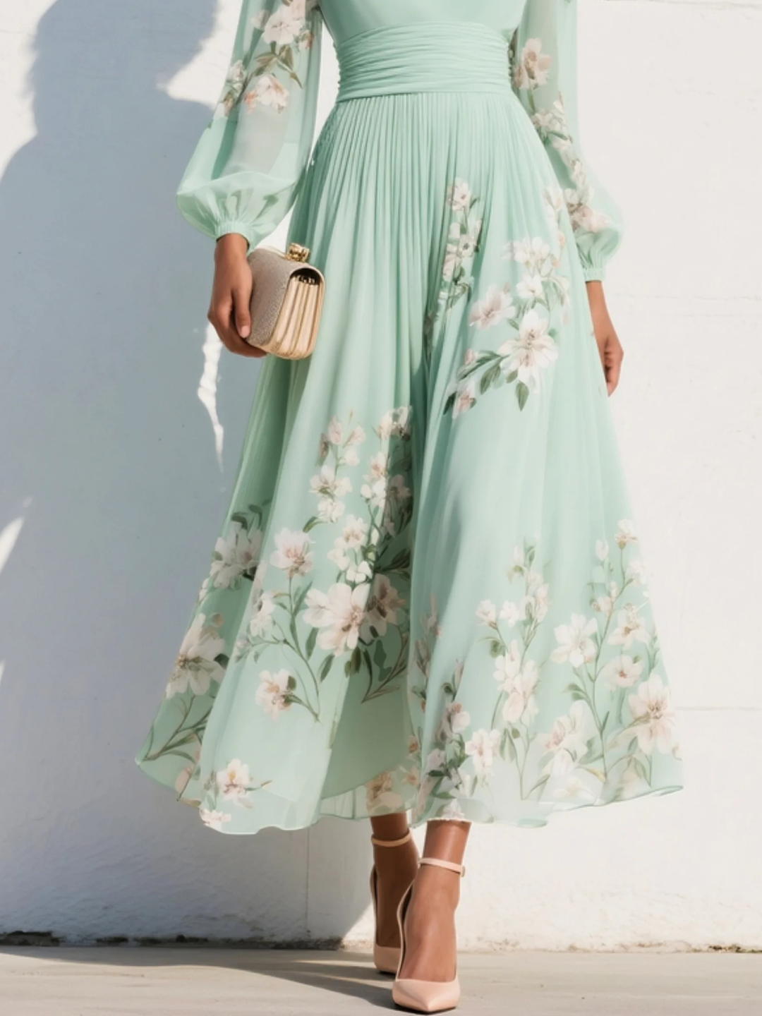Vilhelmine – Floral Midi Dress with Spring Elegance