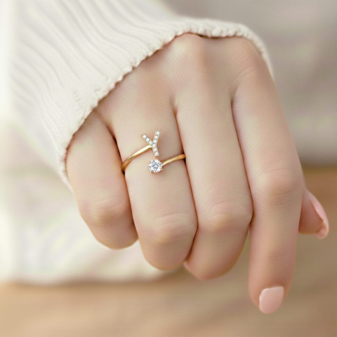 Camille - Adjustable ring with initials
