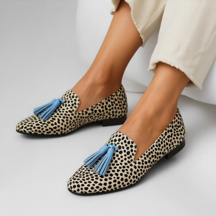 Loafers with Pompoms and Polka Dot Pattern - For Everyday
