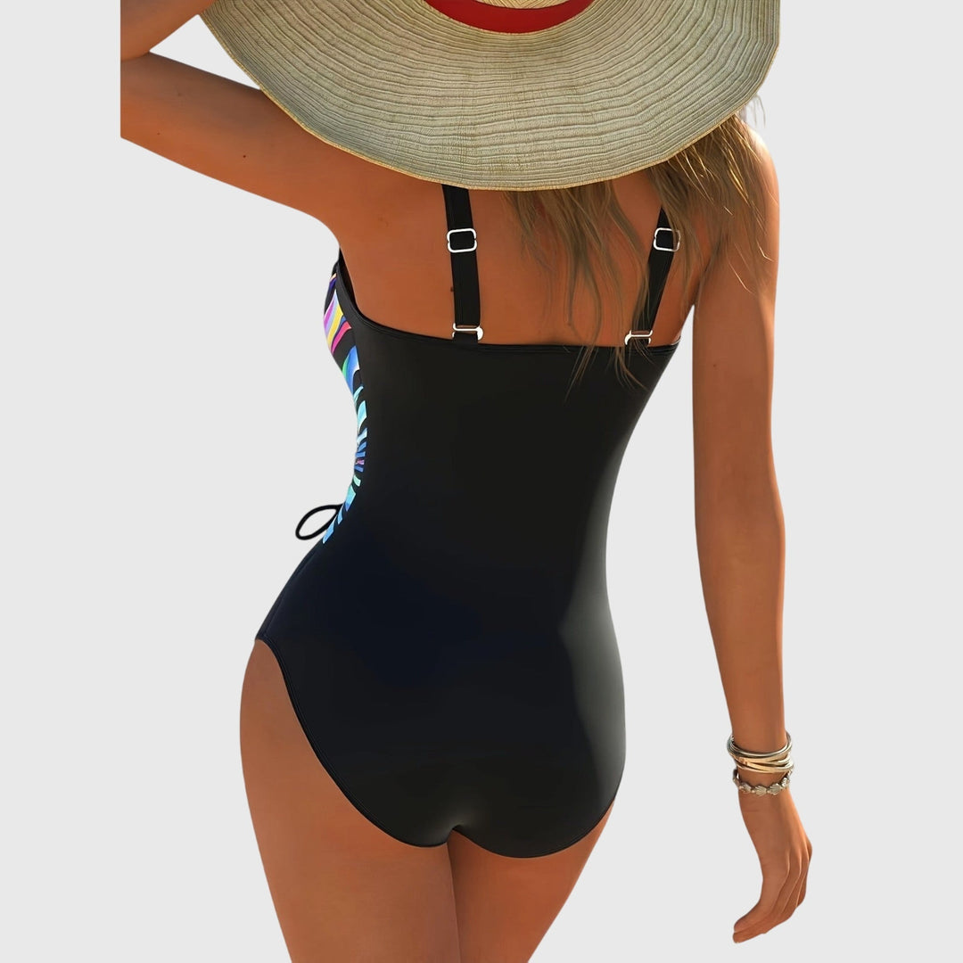 Elastic, Modern Swimsuit with Cross Detail in Front