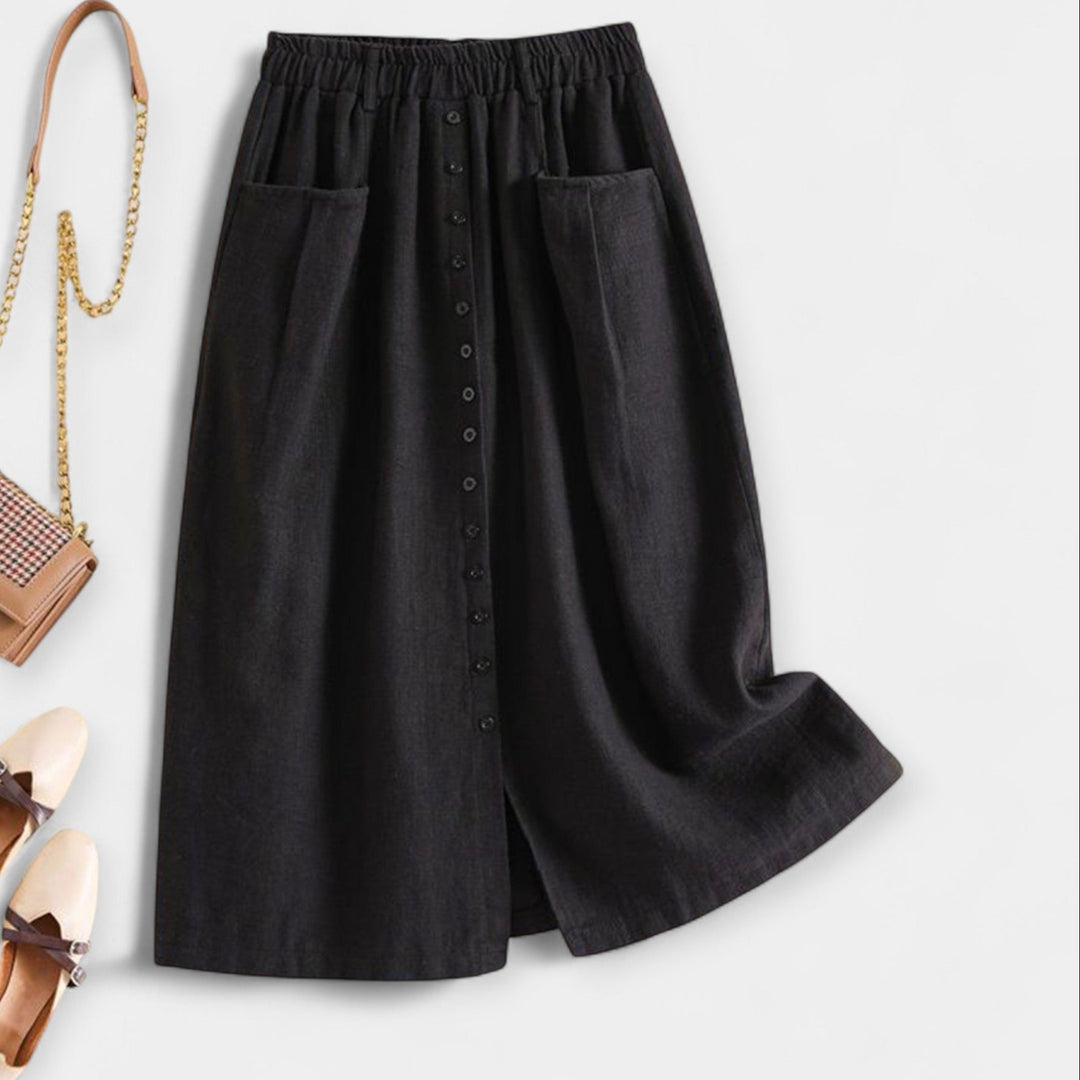 Midi Skirt with Vintage Print