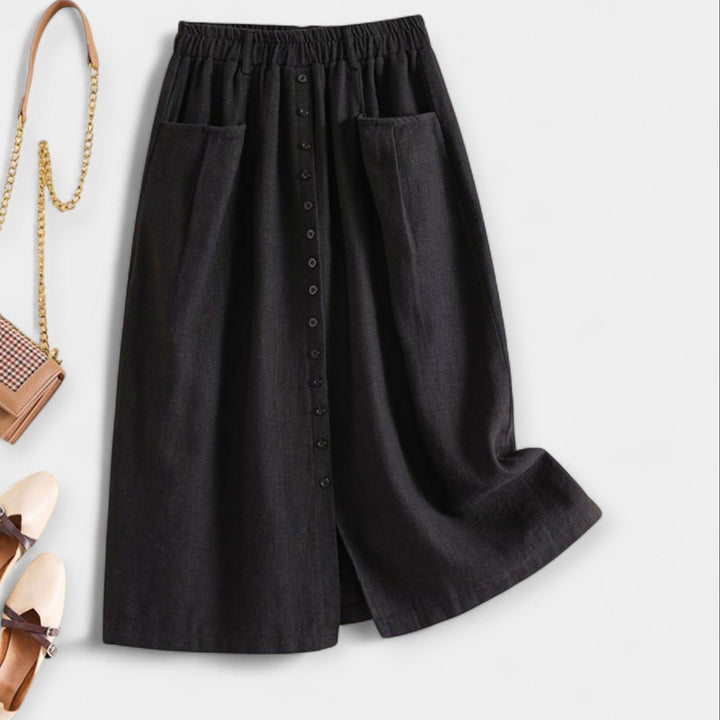 Midi Skirt with Vintage Print