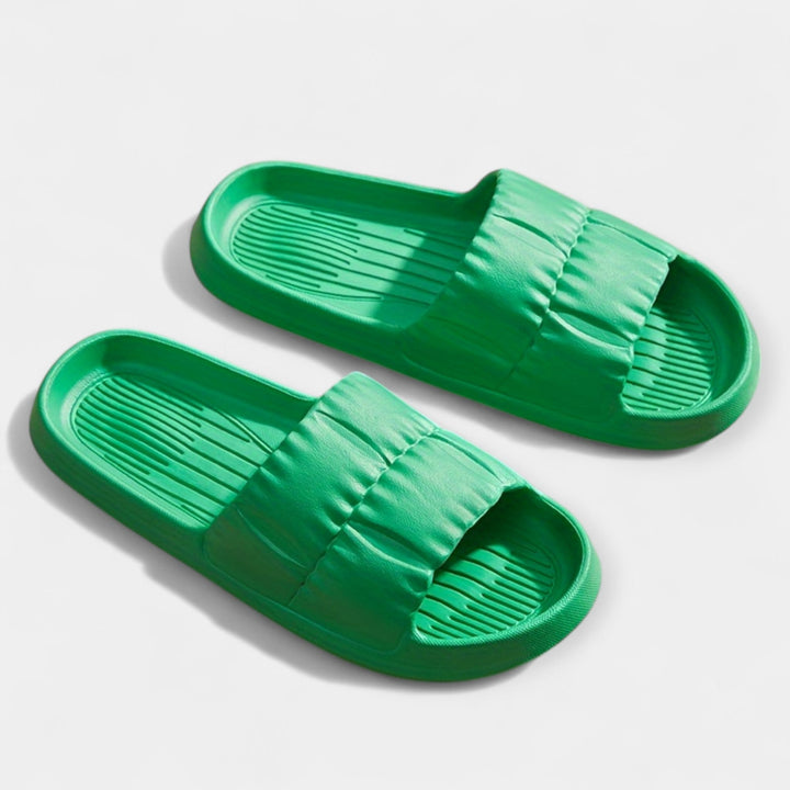 Light-colored plain sandals