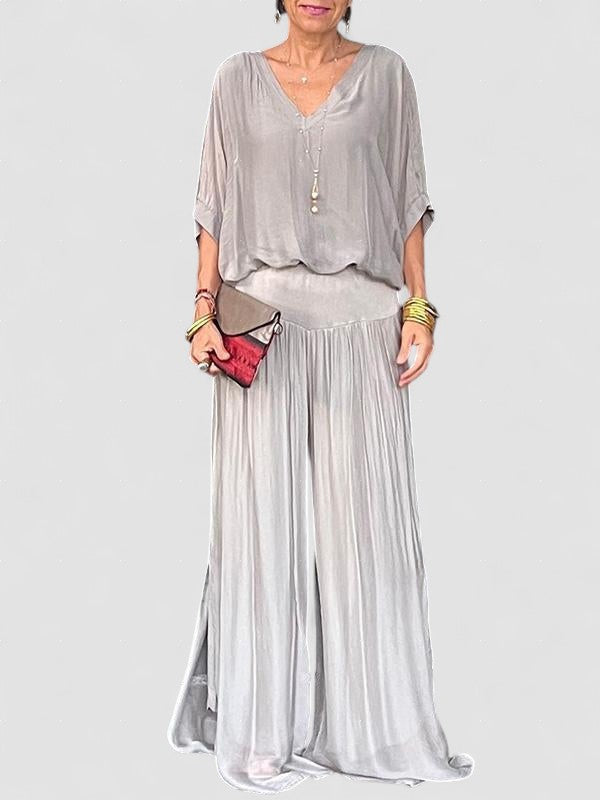 ESTRID – TWO-PIECE SET WITH ELEGANT CHIFFON TROUSERS