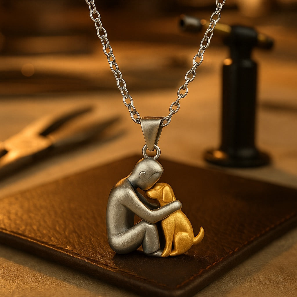 Necklace with "Hug" pendant