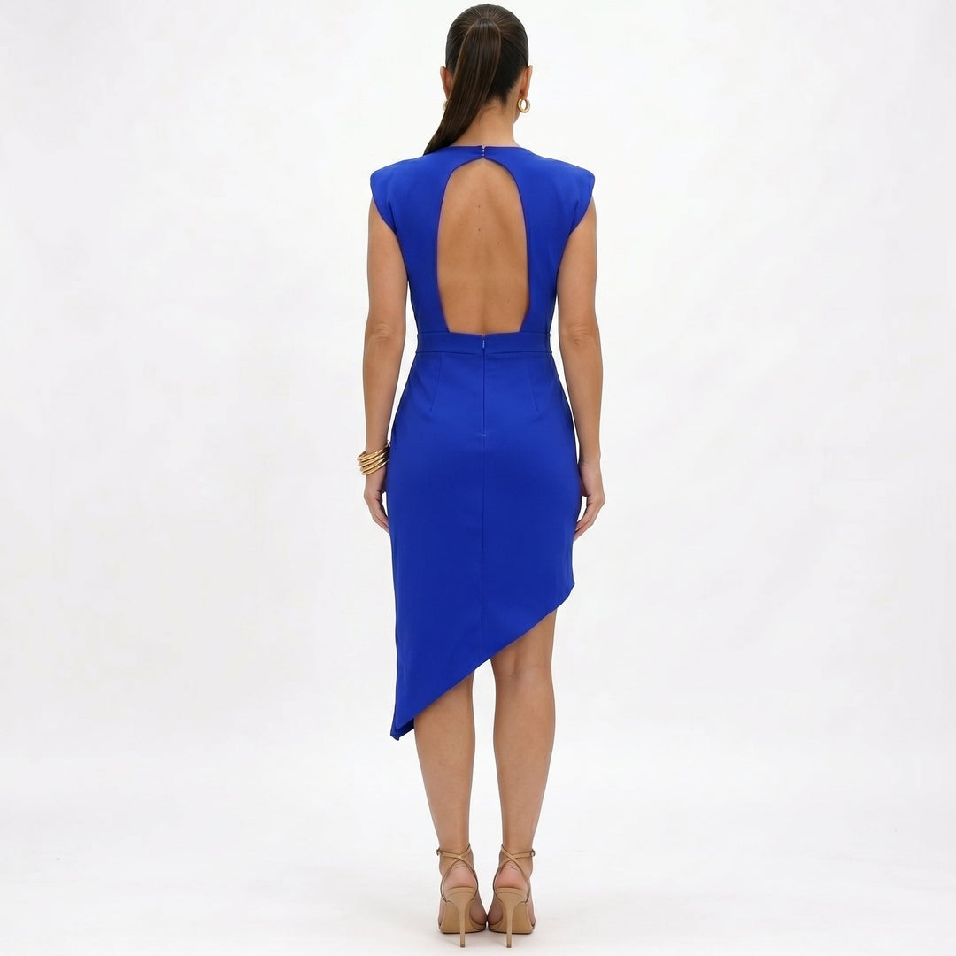 Róisín - Asymmetric Dress with Structured Shoulders