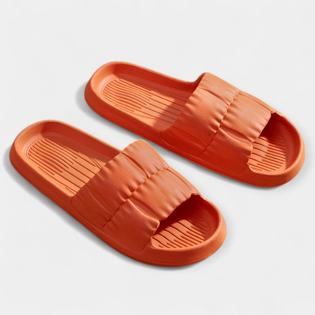 Light-colored plain sandals
