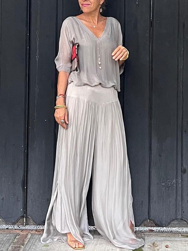 ESTRID – TWO-PIECE SET WITH ELEGANT CHIFFON TROUSERS