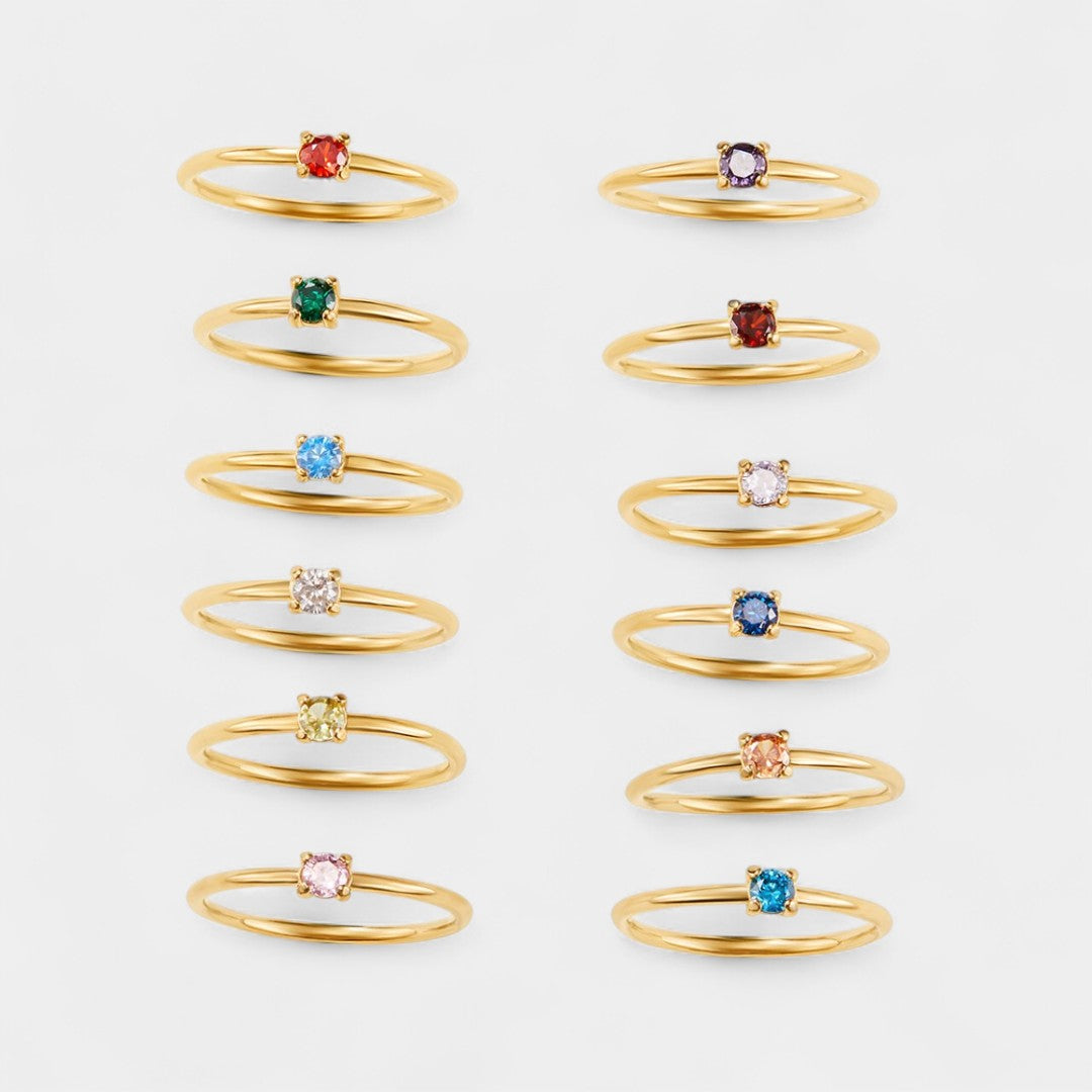 Ingrid - Gold rings with birthstones