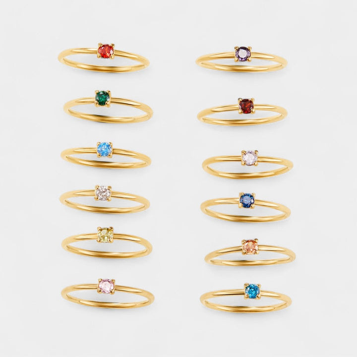 Ingrid - Gold rings with birthstones