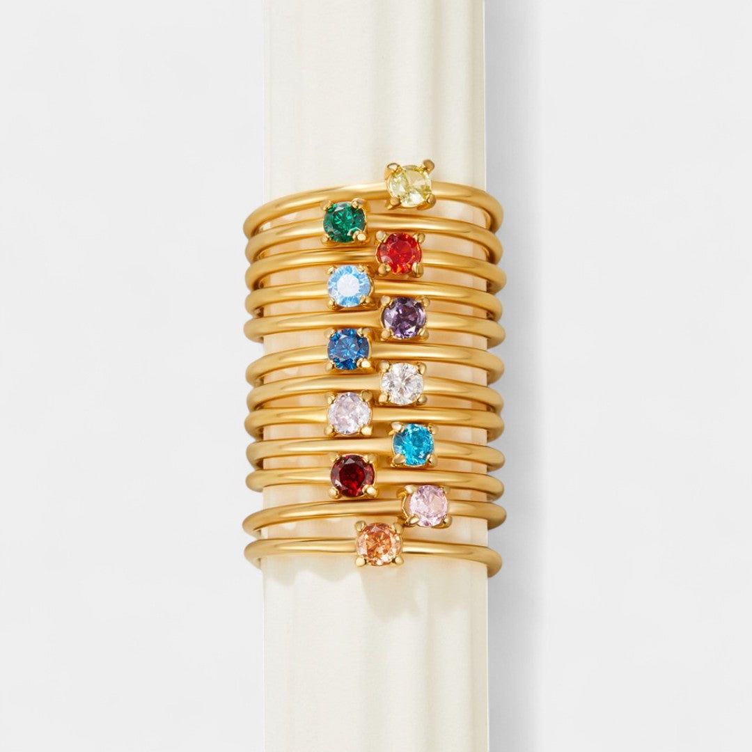 Ingrid - Gold rings with birthstones