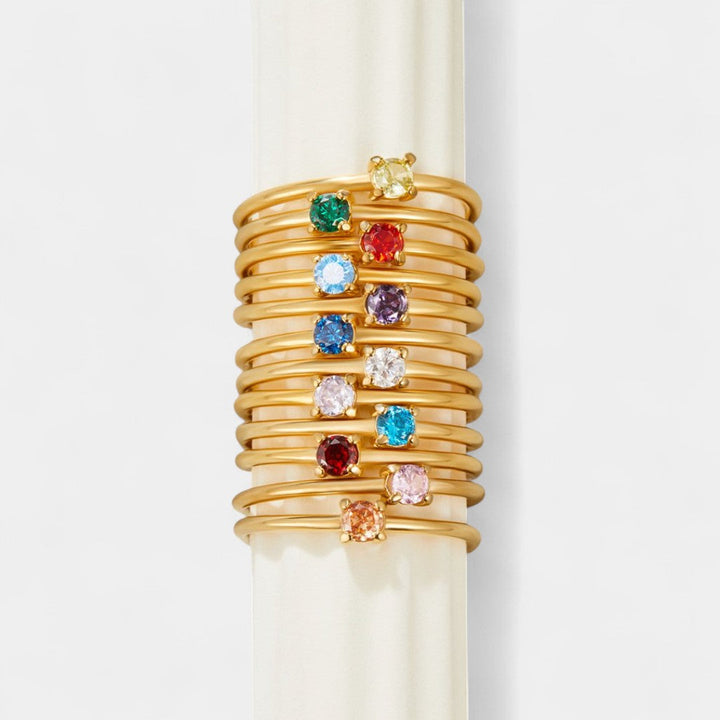Ingrid - Gold rings with birthstones
