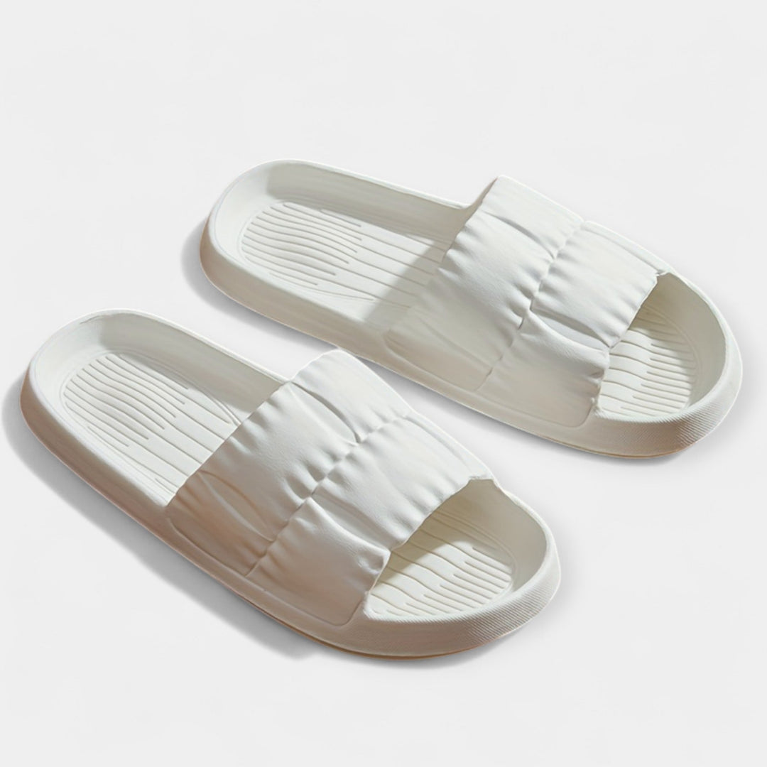 Light-colored plain sandals