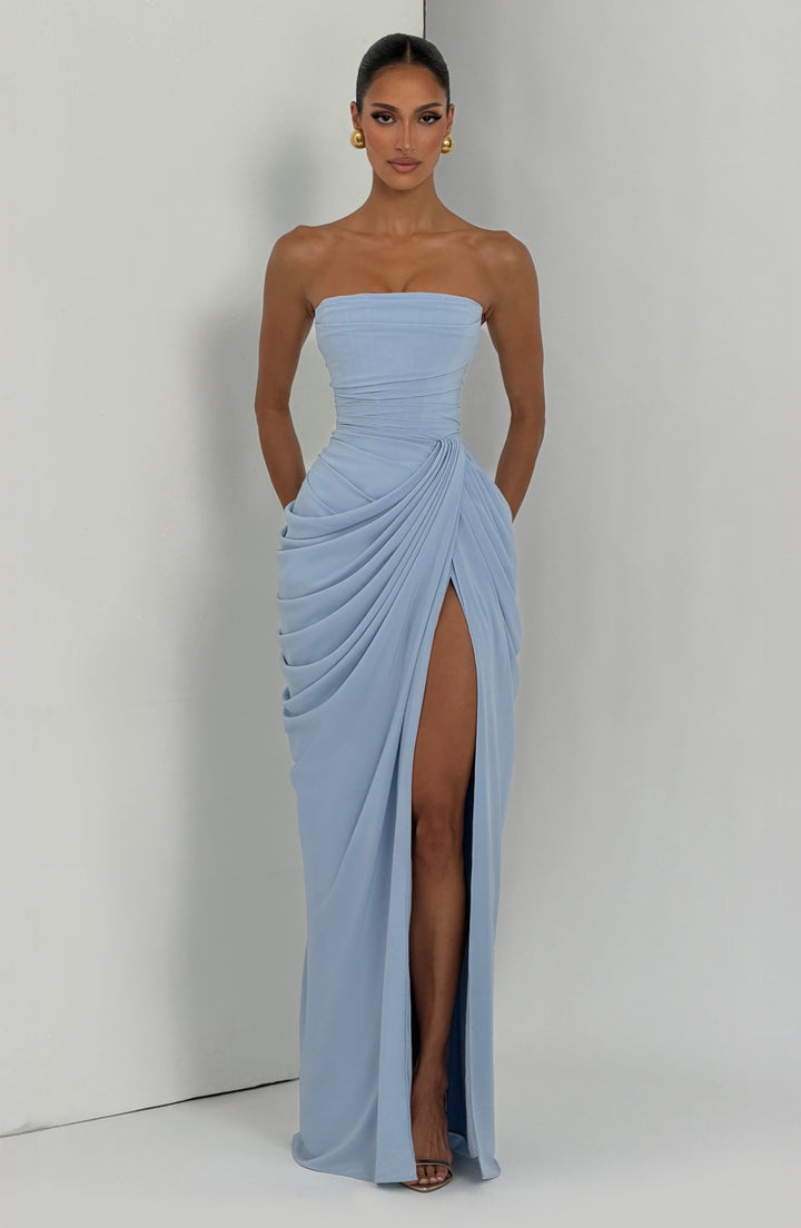 Nuala – Gala Maxi Dress with Corset and Refined Draping