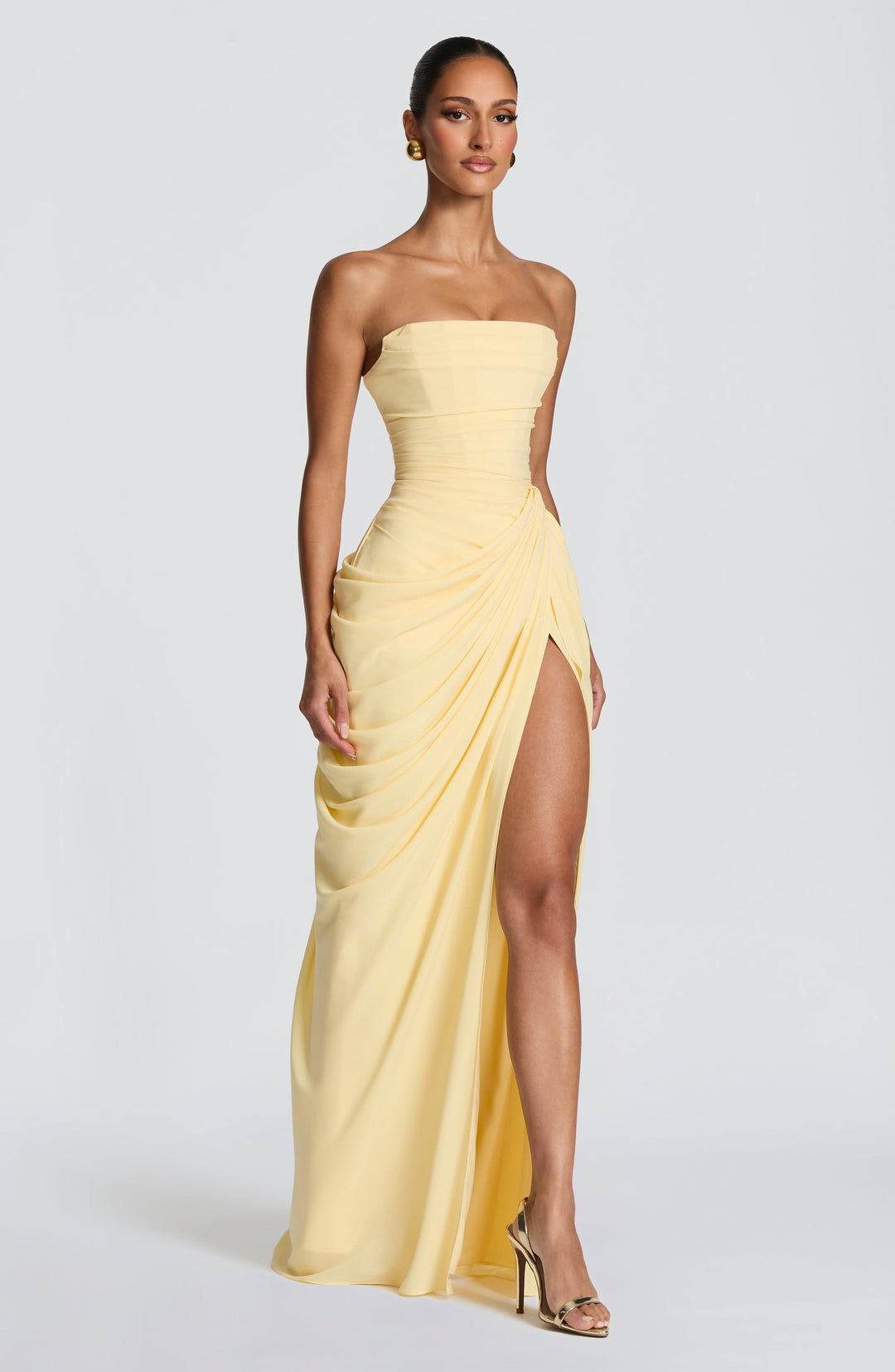 Nuala – Gala Maxi Dress with Corset and Refined Draping