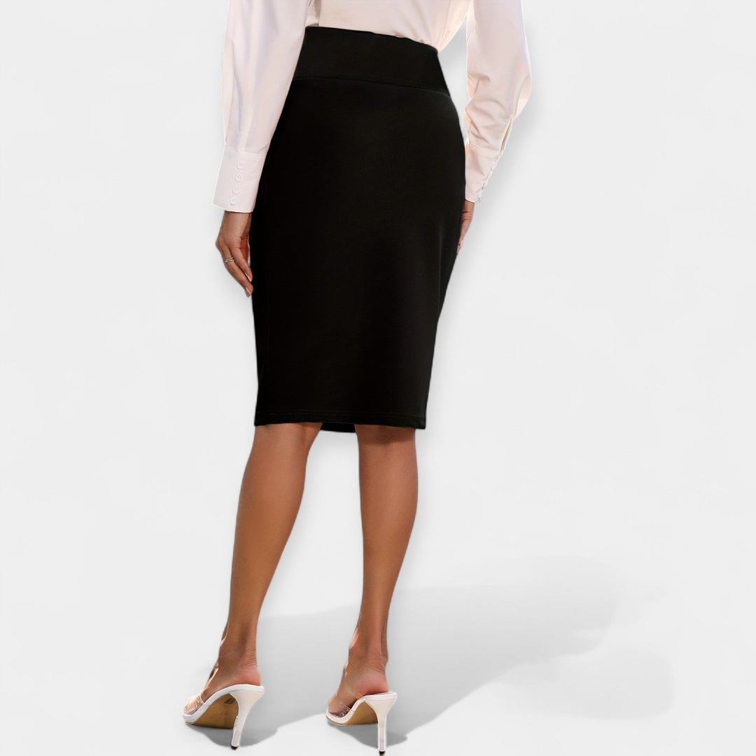 Casual High-Waisted Midi Skirt