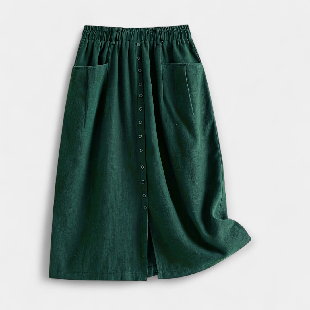Midi Skirt with Vintage Print