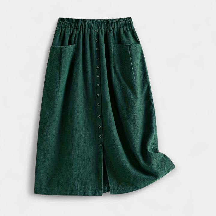 Midi Skirt with Vintage Print