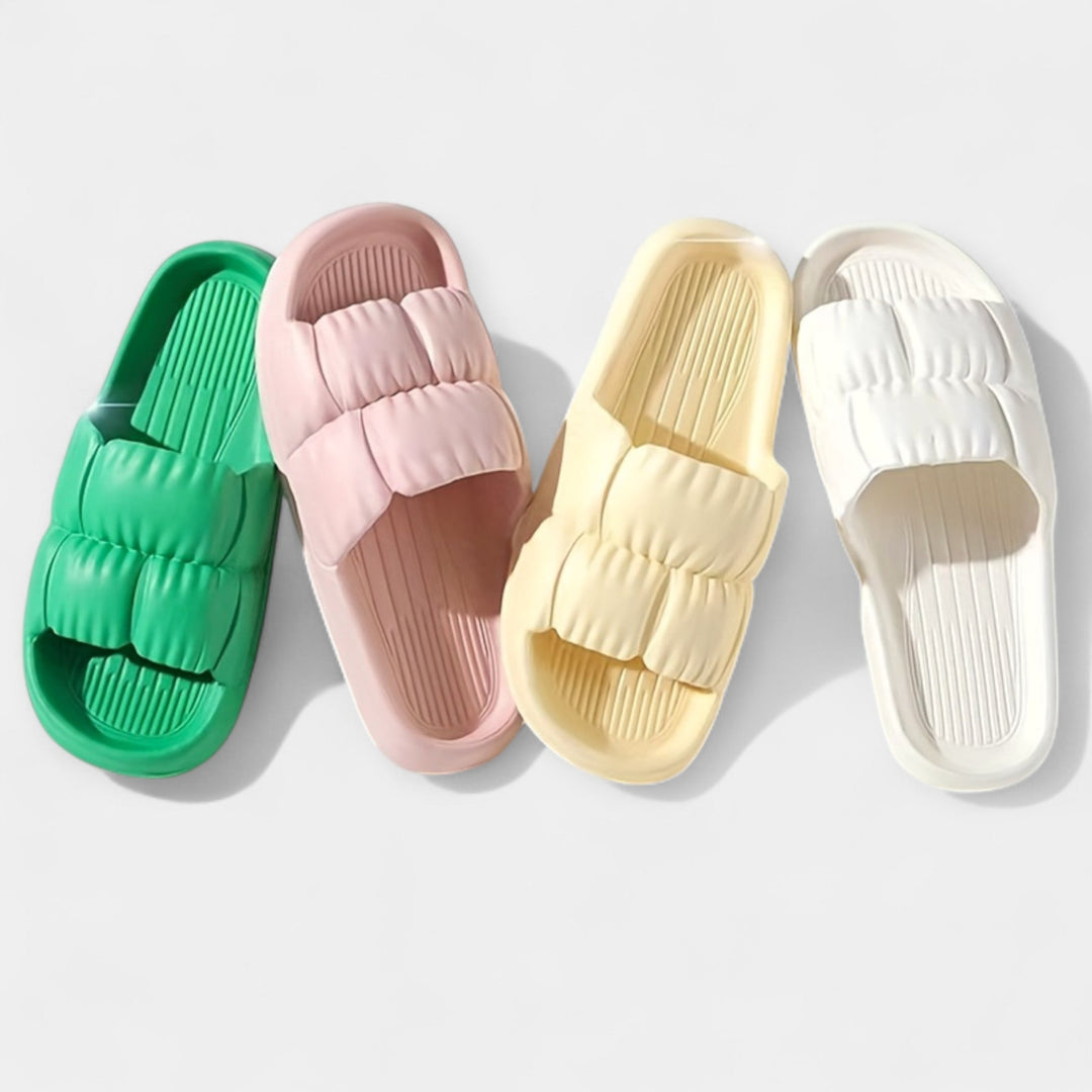 Light-colored plain sandals