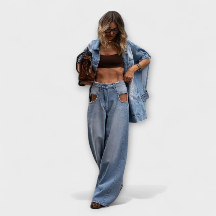 Niamh – Sleeveless Denim Set
