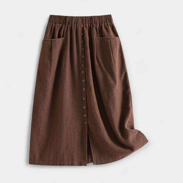 Midi Skirt with Vintage Print