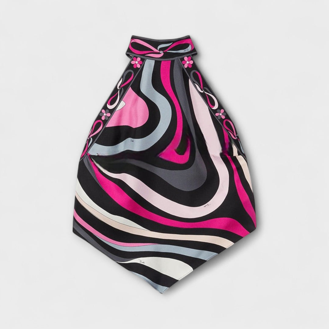 Saoirse – Halterneck Top and Asymmetric Midi Skirt Set