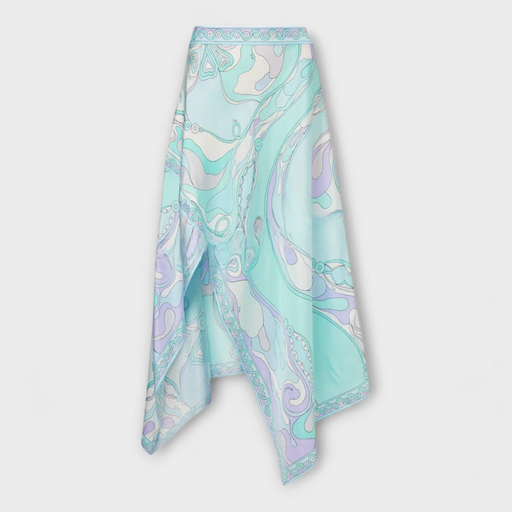 Saoirse – Halterneck Top and Asymmetric Midi Skirt Set