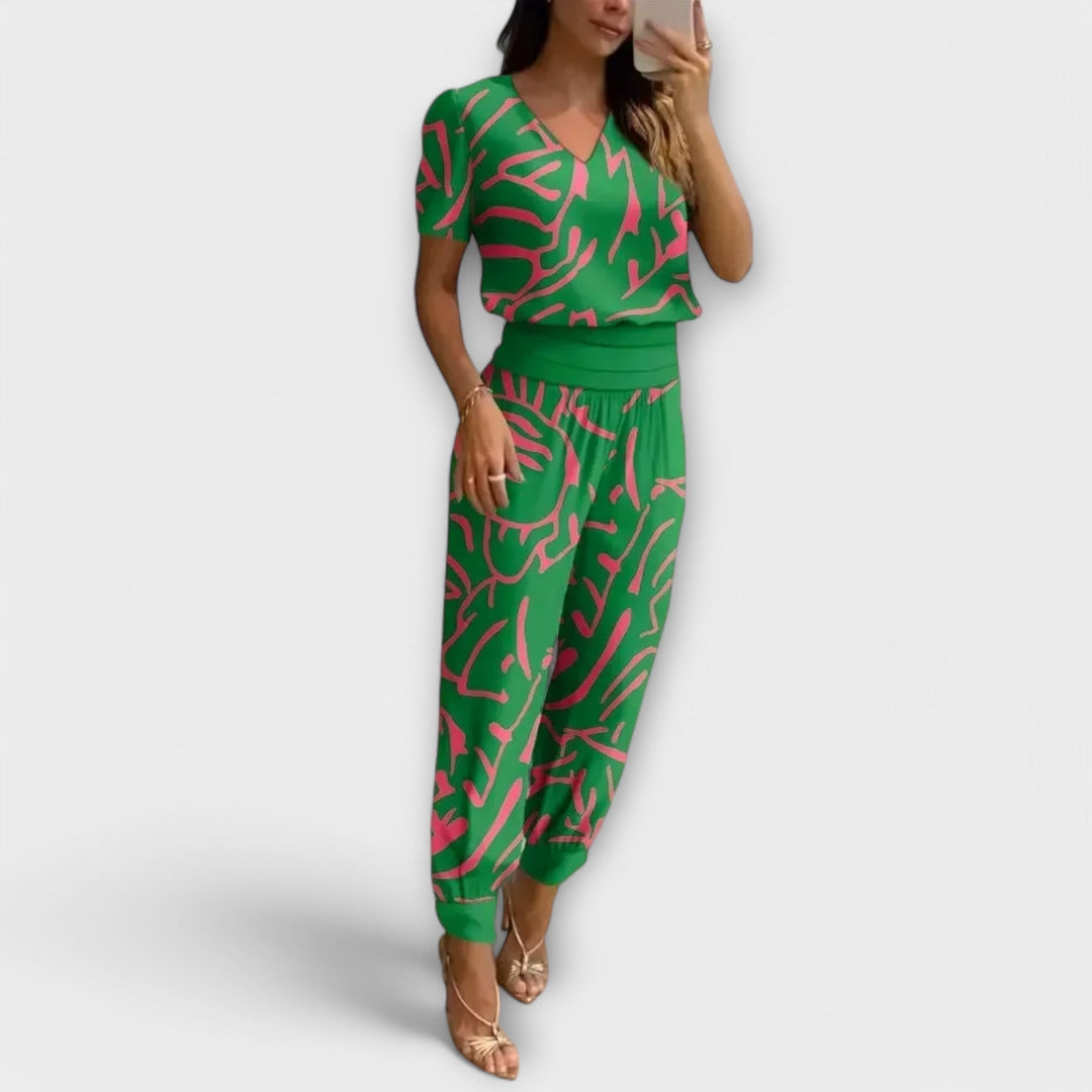 Mathilde – Elegant top and trousers set