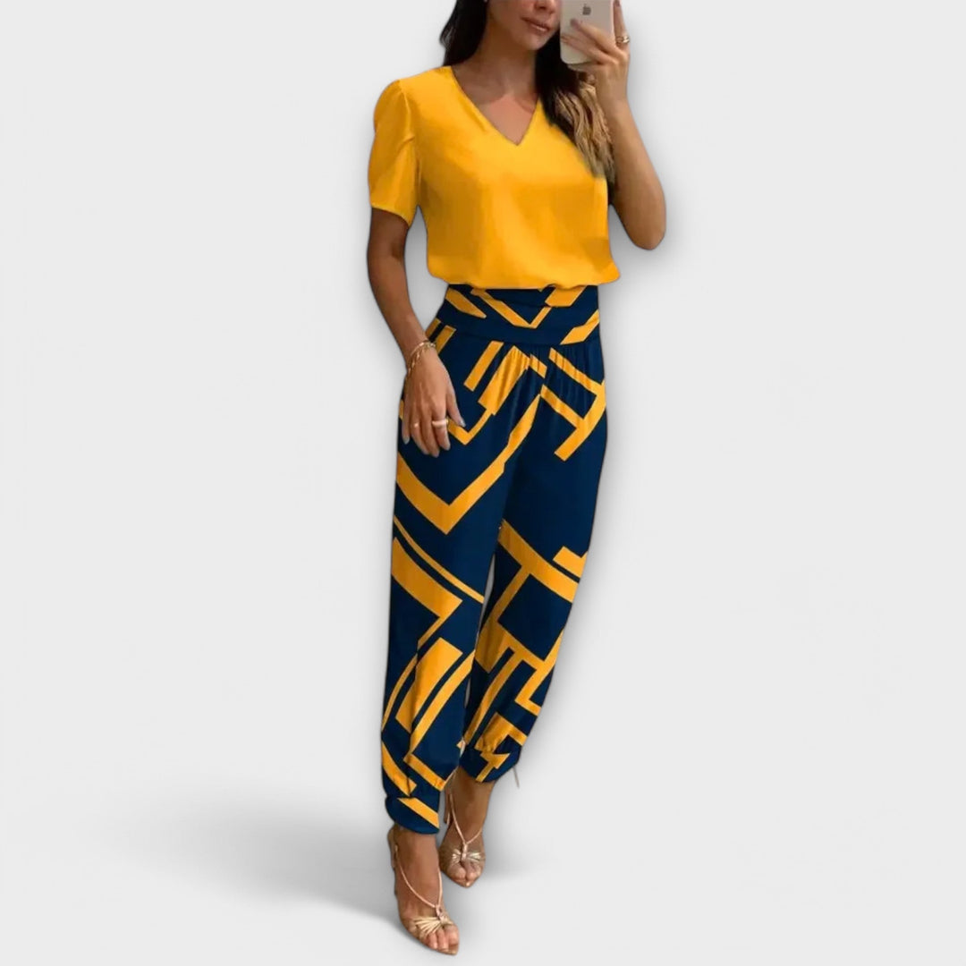 Mathilde – Elegant top and trousers set