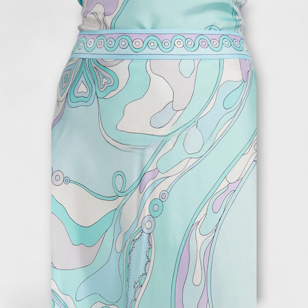 Saoirse – Halterneck Top and Asymmetric Midi Skirt Set