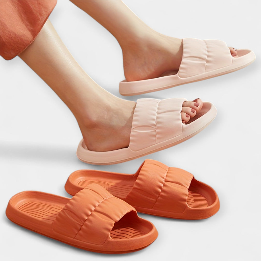 Light-colored plain sandals