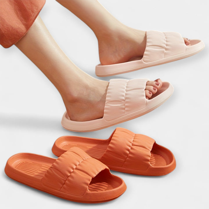 Light-colored plain sandals