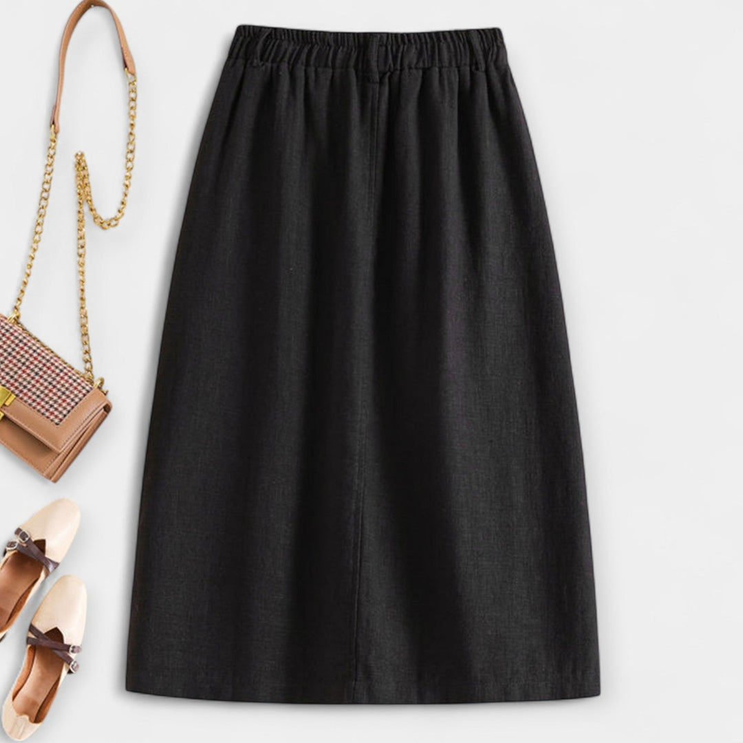 Midi Skirt with Vintage Print