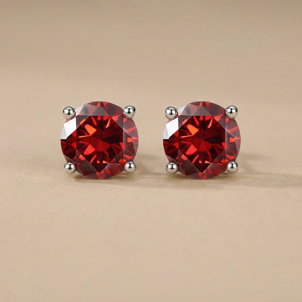 Agnete - Classic solitaire earrings in luxurious moissanite