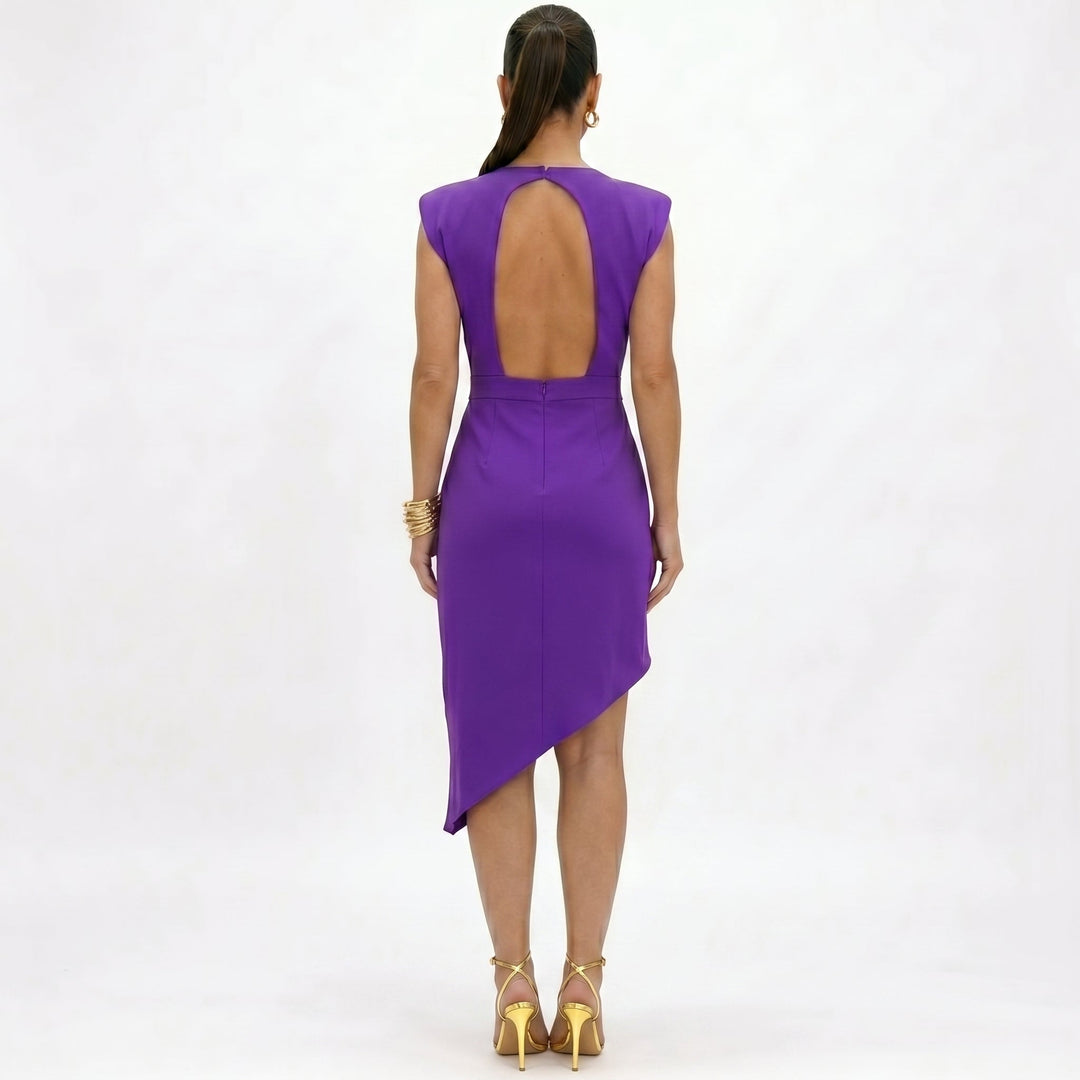 Róisín - Asymmetric Dress with Structured Shoulders