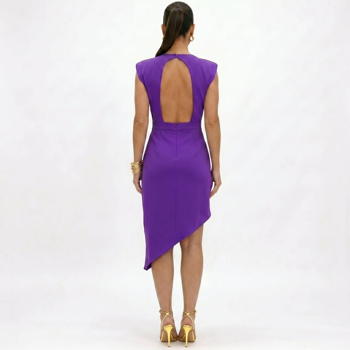 Róisín - Asymmetric Dress with Structured Shoulders