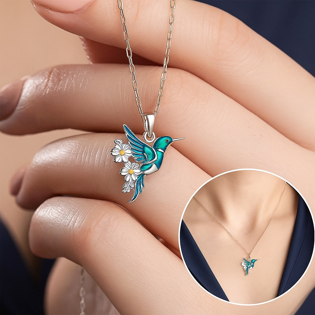 Beautiful Hummingbird Necklace with Bonus Earrings - Limited Offer